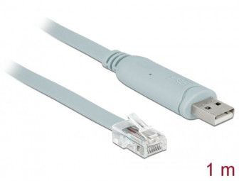 DeLock USB 2.0 Type-A male > 1 x Serial RS-232 RJ45 male 1m grey