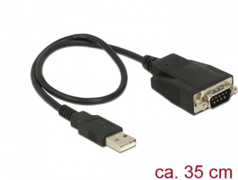 DeLock USB 2.0 Type-A male > 1x Serial RS-232 DB9 male with screws and nuts ESD protection Adapter