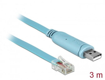 DeLock USB 2.0 Type-A male > 1x Serial RS-232 RJ45 male 3m Blue