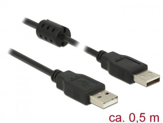 DeLock USB 2.0 Type-A male > USB 2.0 Type-A male 0,5m cable Black