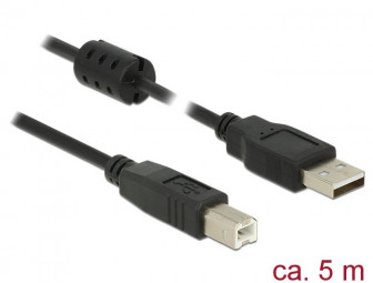 DeLock USB 2.0 Type-A male > USB 2.0 Type-B male 5m Black Cable