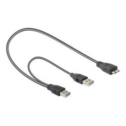DeLock USB 3.0 type A male + USB type A male > USB 3.0 type Micro-B male Kábel 60cm