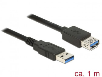 DeLock USB 3.0 Type-A male > USB 3.0 Type-A female 1m Extension cable Black