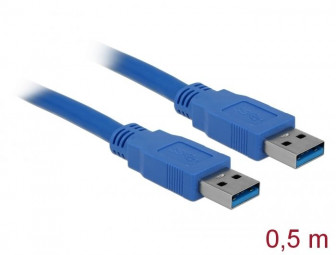 DeLock USB 3.0 Type-A male > USB 3.0 Type-A male 0,5m cable Blue