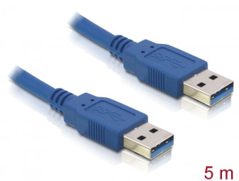 DeLock USB 3.0 Type-A male > USB 3.0 Type-A male 5m cable Blue