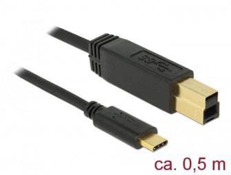 DeLock USB 3.1 Gen 2 (10 Gbps) cable Type-C to Type-B 0,5m