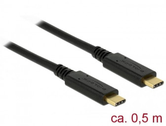 DeLock USB 3.1 Gen 2 (10 Gbps) cable Type-C to Type-C 0.5 m3 A E-Marker