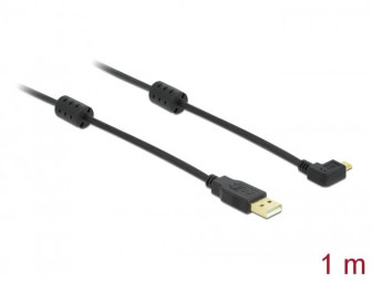 DeLock USB-A male > USB micro-B male angled 270° Cable Black