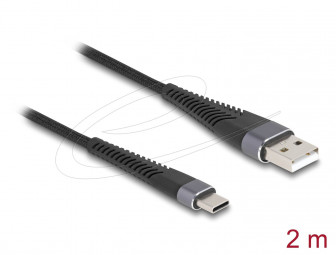 DeLock USB-A to USB-C cable 2m Black