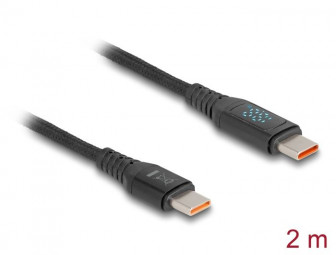 DeLock USB-C to USB-C male/male cable 1,2m Black