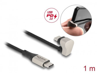 DeLock USB-C to USB-C male/male cable 1m Black