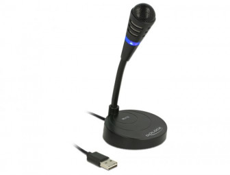 DeLock USB Microphone with base and Touch-Mute Button