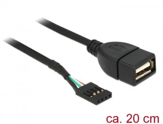 DeLock USB Pin header female > USB 2.0 type-A female 20cm Cable