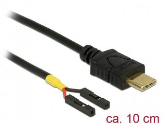 DeLock USB Type-C male > 2x pin header female separate power 10cm cable