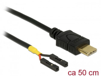 DeLock USB Type-C male > 2x pin header female separate power 50cm cable