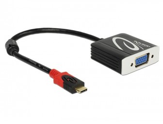 DeLock USB Type-C male > VGA female (DP Alt Mode) Adapter Black