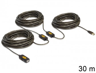 DeLock USB2.0 aktív hosszabbító kábel 30m