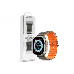 Devia Deluxe Series Sport6 Silicon Two-tone Watch Band 42-49mm Grey/Orange
