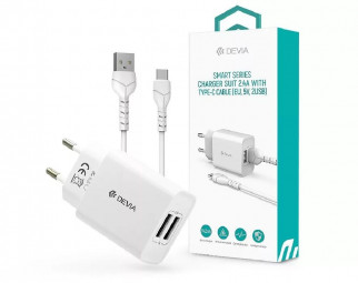 Devia Smart Series Charger Suit 2,4A with Type-C Cable 1m White