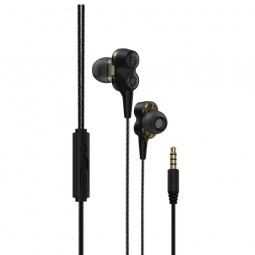 Devia Smart Series Dual Speakers Wired Earphone Black