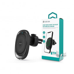 Devia ST362200 Magnet Car Mount with Wireless Charger Black