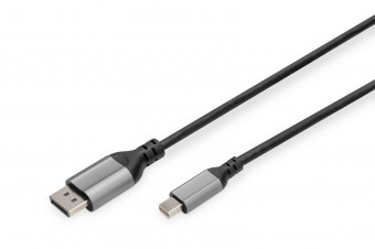 Digitus 8K DisplayPort Adapter Cable, Mini DP to DP 2m Black