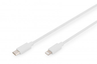 Digitus Data / Charger Cable, USB-C - Lightning, MFI 1m White