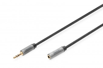 Digitus DB-510210-018-S Audio Extension Cable 3.5mm jack to 3.5mm socket 1,8m Black