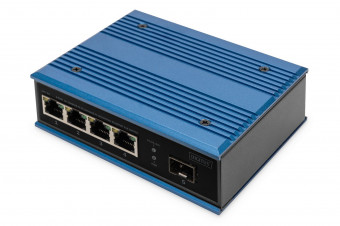 Digitus DN-651131 4-Port 10/100Base-TX to 100Base-FX Industrial Ethernet Switch Blue