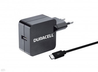 Duracell 2.4A 1M Micro USB Mains Charger Black