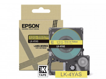 Epson LK-4YAS címkeszalag (12mm) Grey on Yellow - 8m