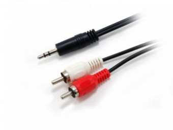 EQuip Audio cable 3,5 mm jack - 2xRCA 2,5m Black