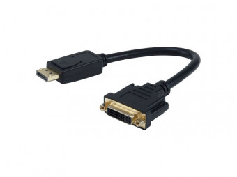 EQuip DisplayPort to DVI-I adapter cable 0,25m Black