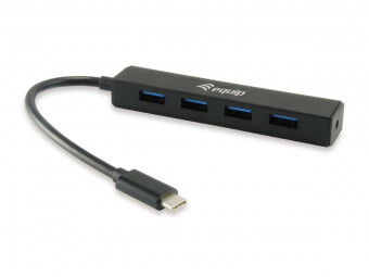 EQuip USB-C to 4-Port USB 3.2 Gen 1 Hub Black