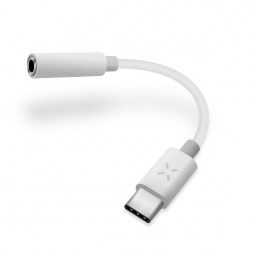 FIXED Adapter LINK to connect headphones from USB-C to 3.5mm jack with DAC chip, white