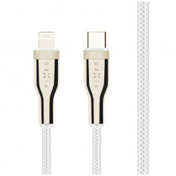 FIXED Braided Cable USB-C/Lightning, 0,5m, white