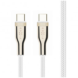 FIXED Braided Cable USB-C/USB-C, 1,2m, 100W, white