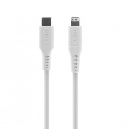 FIXED Liquid Silicone Cable USB-C/Lightning, 0,5m, white