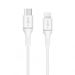 FIXED Long data and charging cable with USB-C/Lightning connectors and PD support, 2 meters, MFI certified, 60W, white