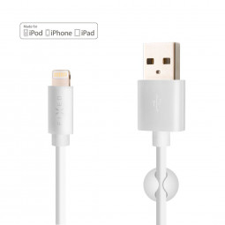 FIXED Long data and charging cable with USB/Lightning connectors, 2 meters, MFI certified, 20W, white