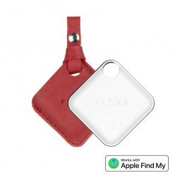 FIXED Tag with Leather Case, red