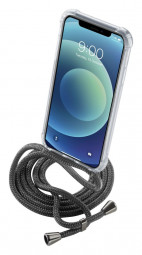 Cellularline Transparent back cover Neck-Case with black drawstring for Apple iPhone 12 MINI