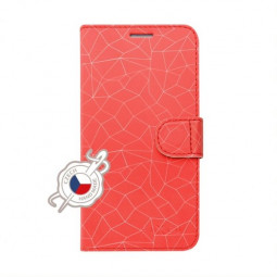 FIXED Wallet book case FIT for Apple iPhone XS, Red Mesh theme