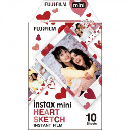 Fujifilm Instax Mini Film Glossy Heart Sketch 10db
