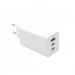 FIXED GaN charger with 2xUSB-C and USB output, PD support, 65W, white