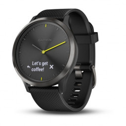 Garmin vivomove HR Sport Black with Black Silicone Band