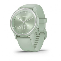 Garmin Vivomove Sport Cool Mint Case and Silicone Band with Silver Accents