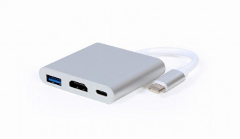 Gembird A-CM-HDMIF-02-SV USB type-C multi-adapter Silver