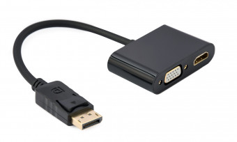 Gembird A-DPM-HDMIFVGAF-01 DisplayPort male to HDMI female + VGA female adapter cable Black