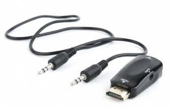 Gembird A-HDMI-VGA-02 HDMI to VGA and audio adapter single port Black